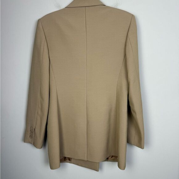 BRANDON MAXWELL | NEW The Clara Blazer Brown Wool Silk Blend Women’s Size 8 - Picture 13 of 15